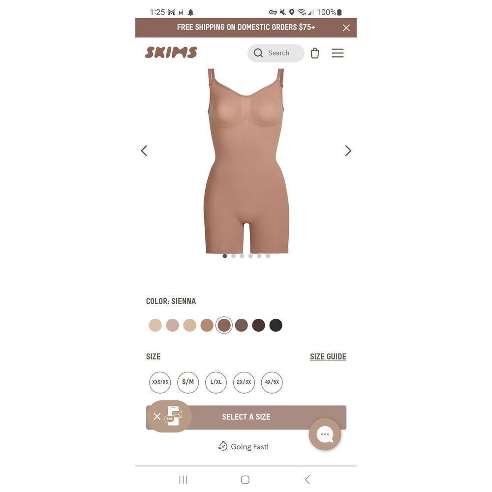 Skims sculpting bodysuit shapewear Nwot‎